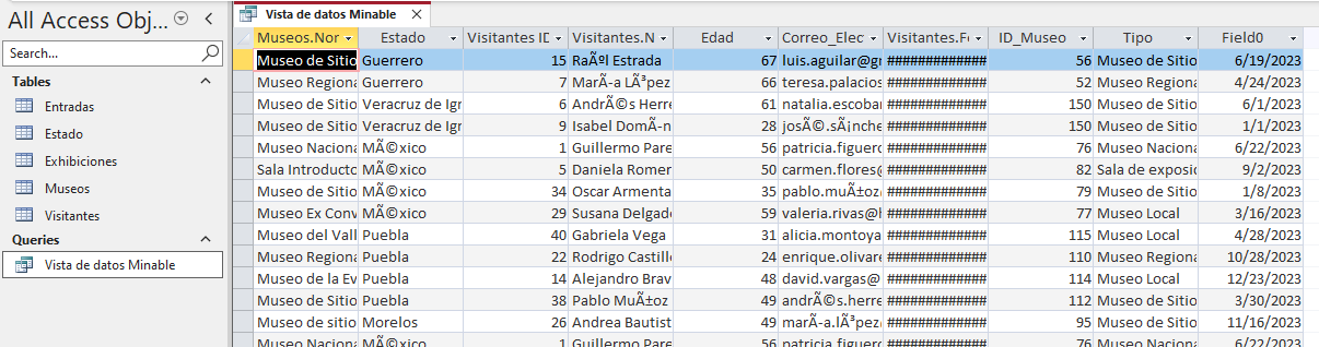 Tabla de consulta en MS Access